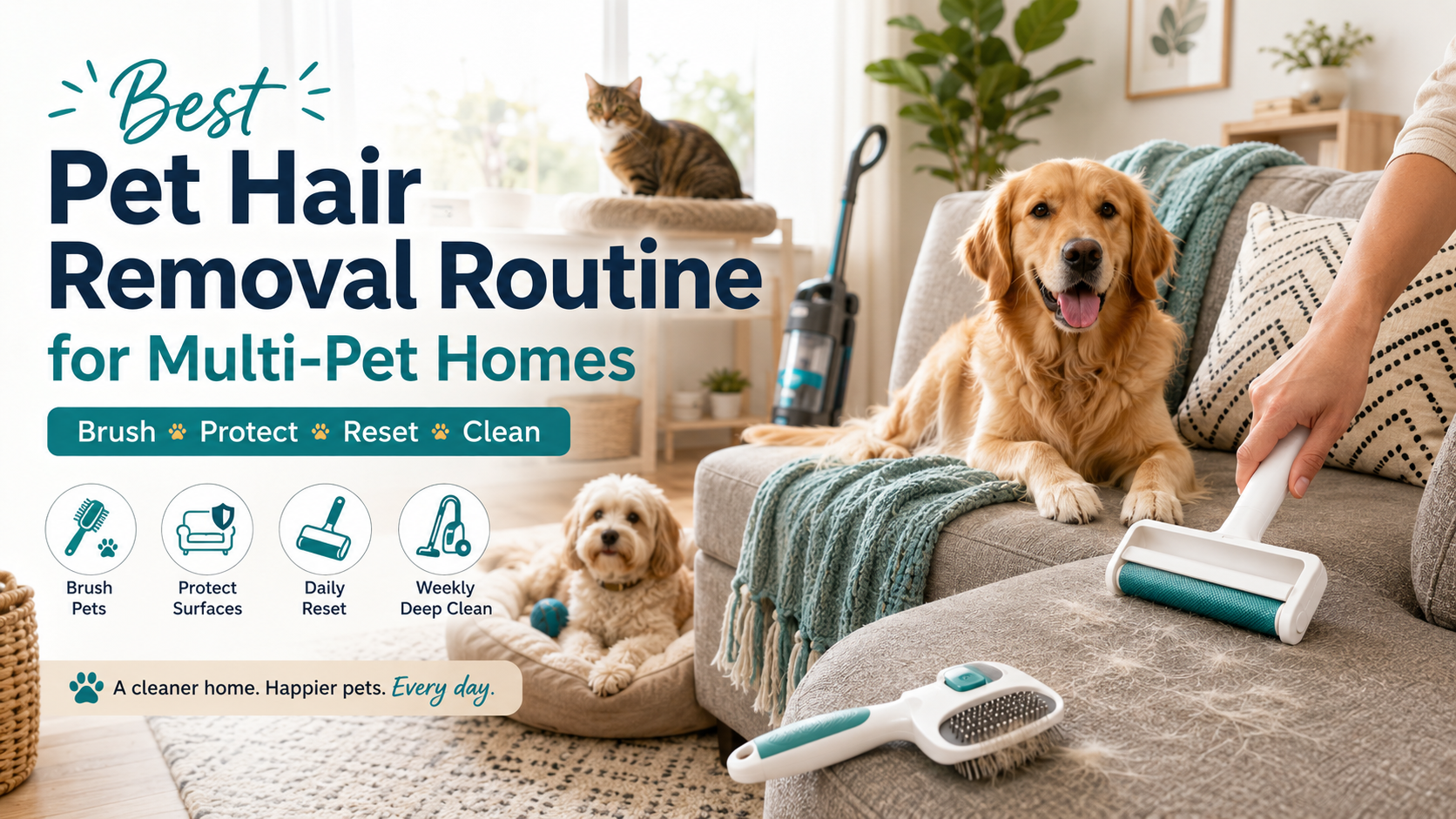 Best Pet Hair Removal Routine for Multi-Pet Homes