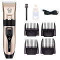 Cordless pet hair clipper kit with charging cable, guide combs and cleaning brush - Style A