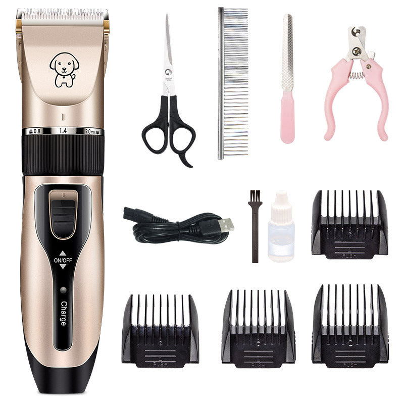 Cordless pet hair clipper kit with charging cable, guide combs and cleaning brush - Style B
