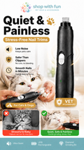 Quiet painless pet nail grinder for cats and dogs, safer than clippers for stress-free nail trims at home