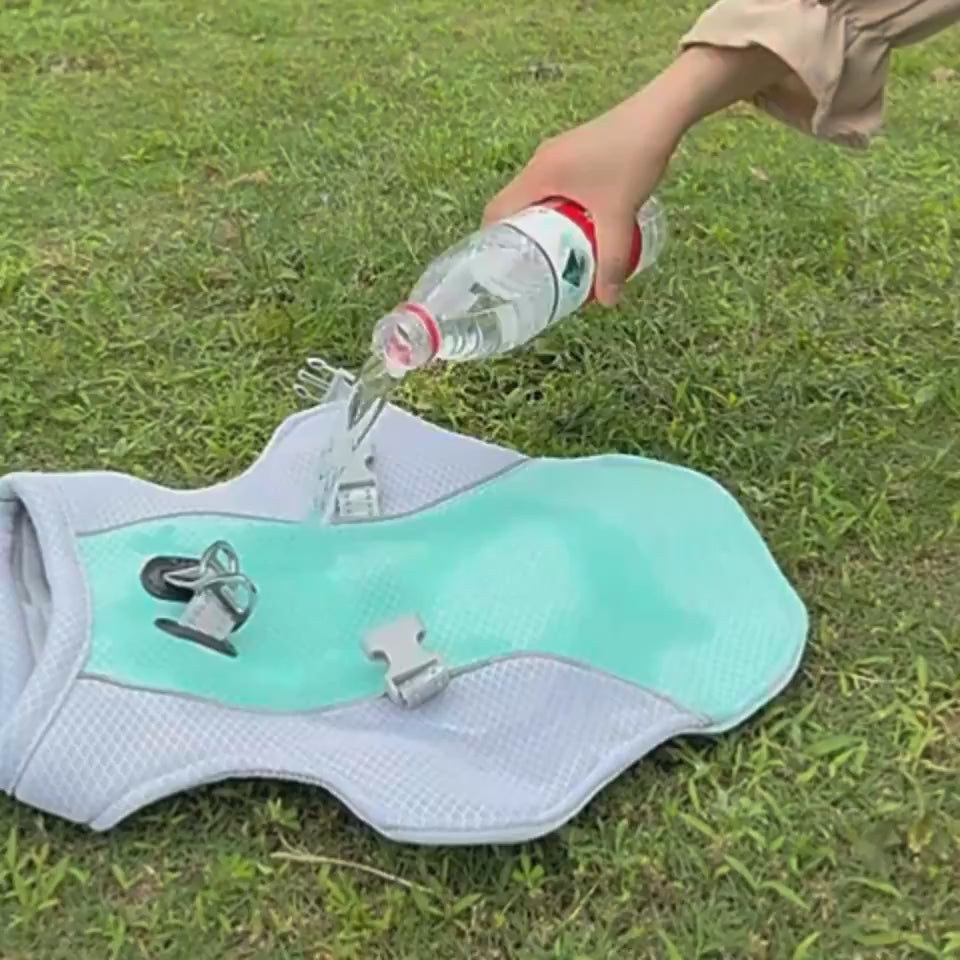 Water-activated dog cooling vest for warm-weather walks and outdoor comfort - Showcase 1