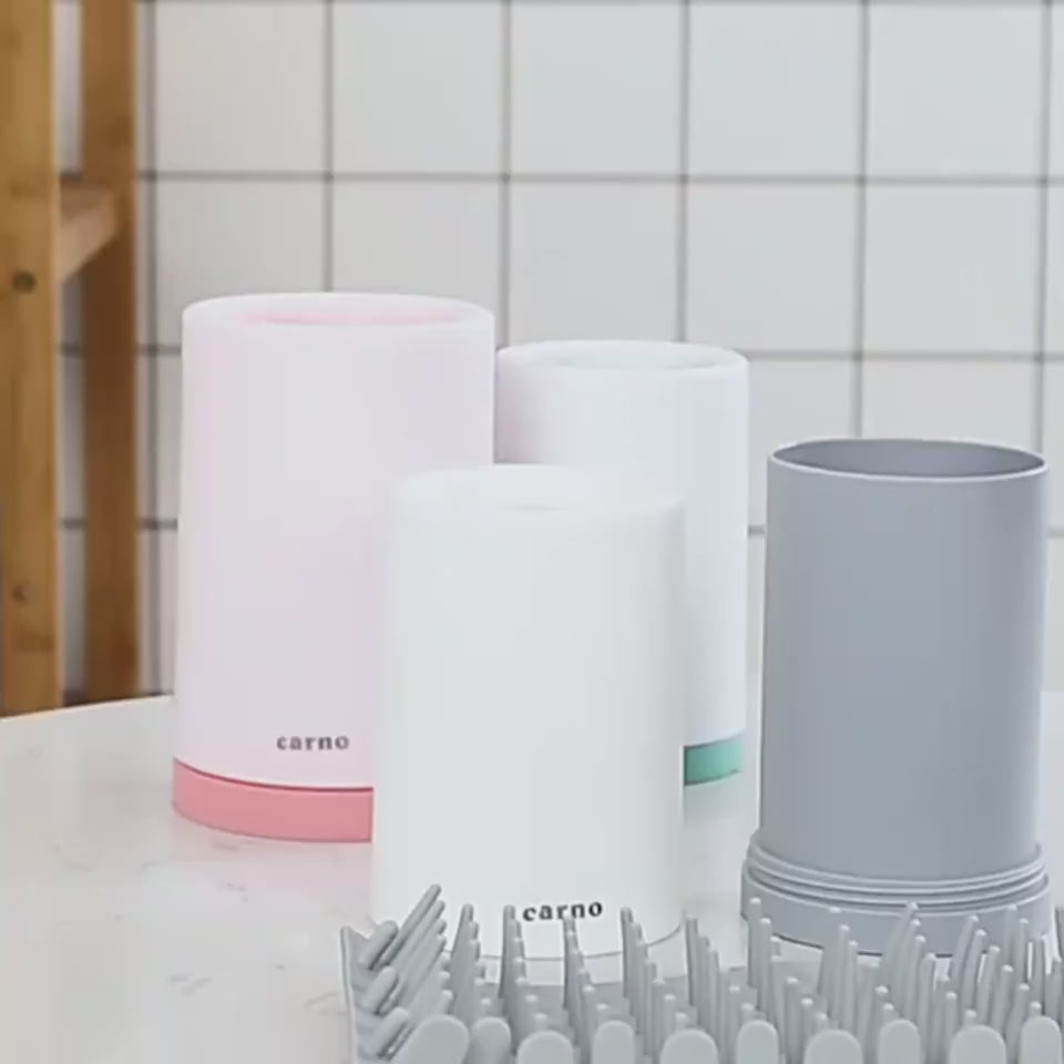 Portable pet paw cleaner cup with soft silicone bristles for muddy dog paws 