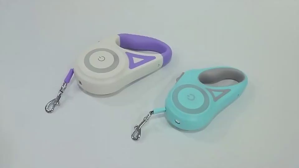 Illuminated retractable dog leash with built-in flashlight for night walks -  Showcase