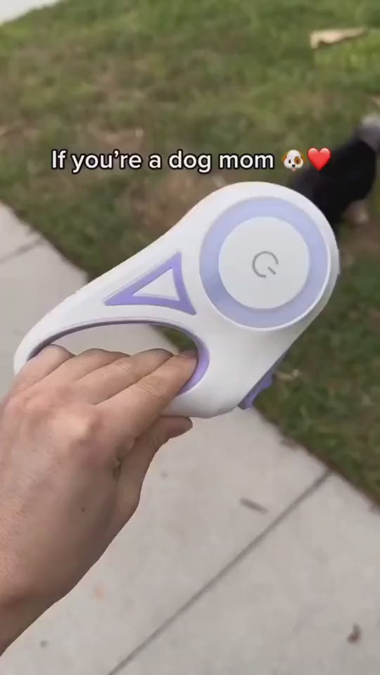 Illuminated retractable dog leash with built-in flashlight for night walks - Purple - Showcase 5
